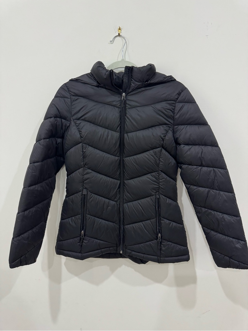 Charter Club Black Quilted Hooded Puffer Jacket
